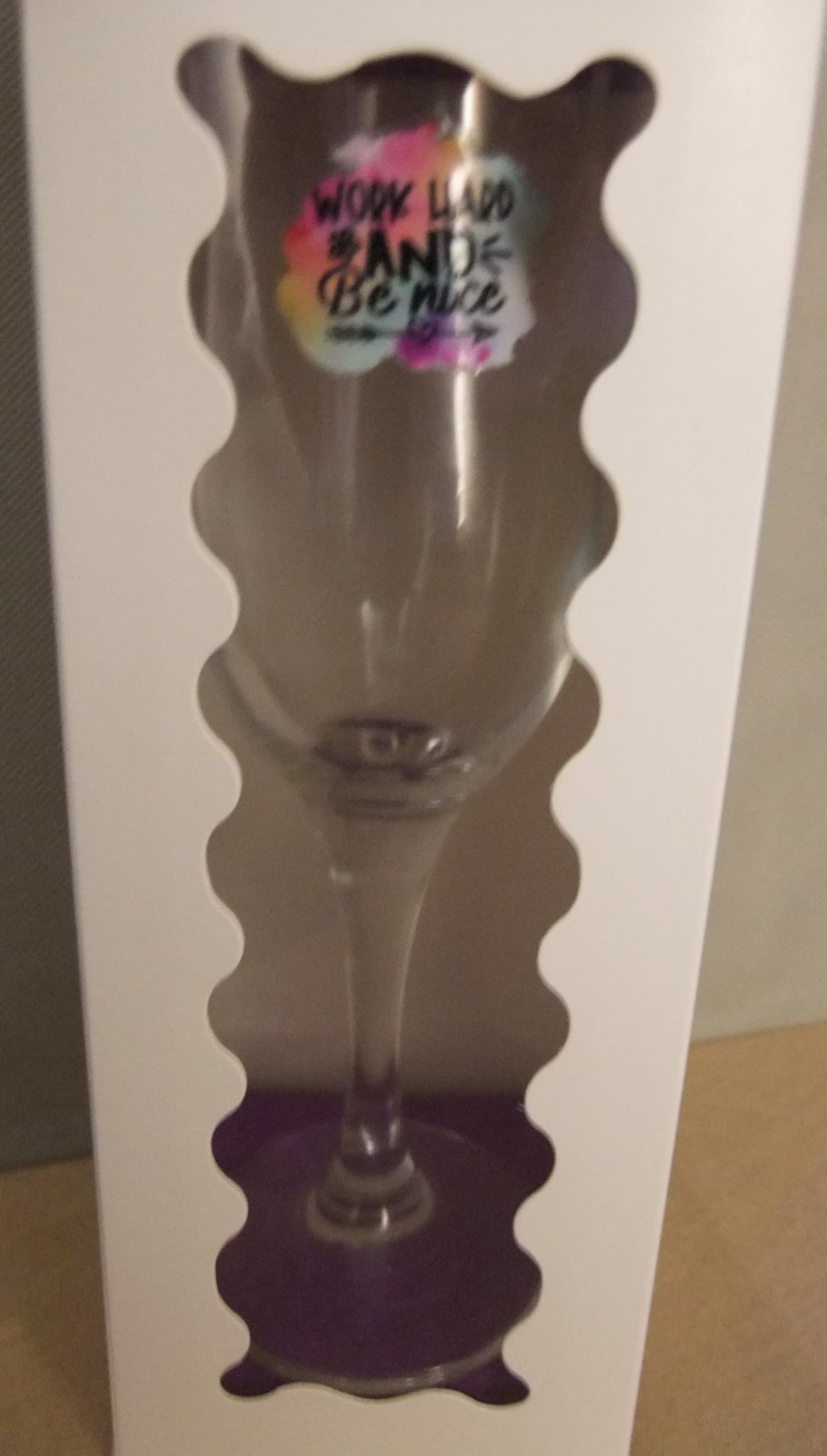 Reimagined Futures: Custom Champagne Flute Work Hard And Be Nice Gift Set — photo 1 of 5