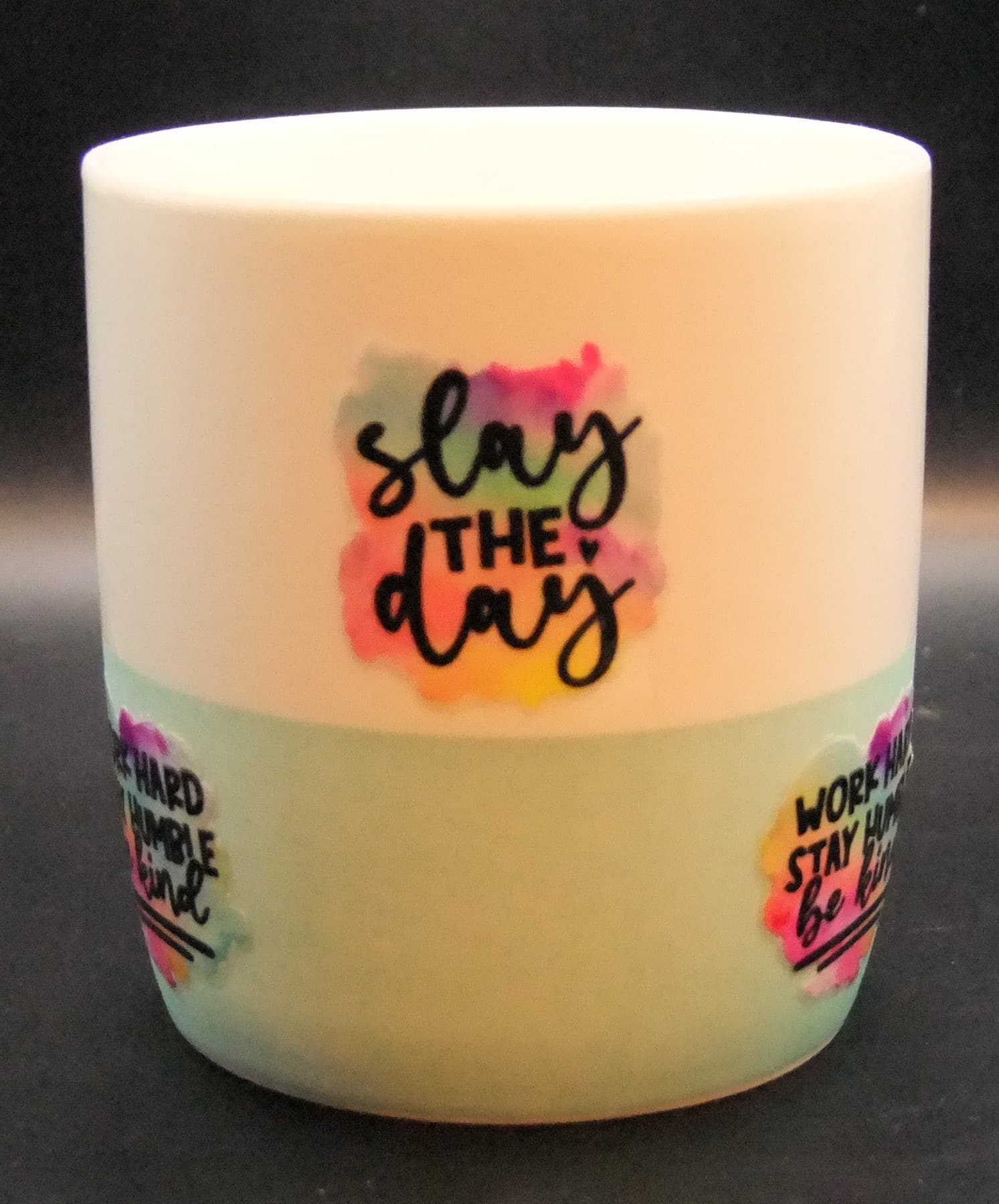 Reimagined Futures: Inspirational Quotes Ceramic Mug White and Light Blue — photo 2 of 7