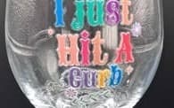 Reimagined Futures: Novelty Wine Glass 'Oopsie I Just Hit A Curb' — photo 5 of 5