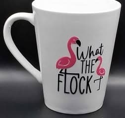 Reimagined Futures: What The Flock Ceramic Latte Mug White Flamingo Graphic — photo 4 of 4