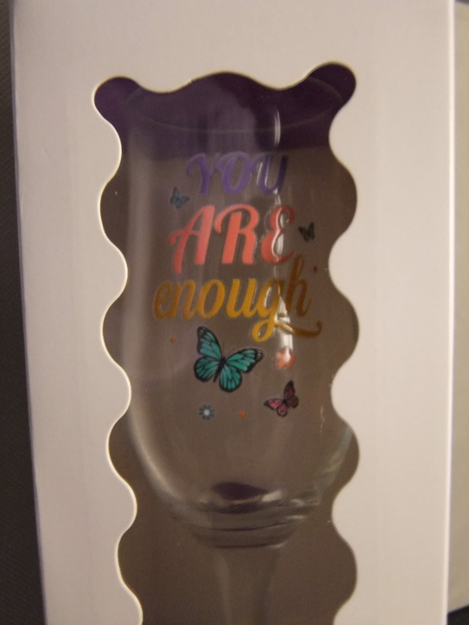Reimagined Futures - Wine Glass Flute You Are Enough Butterfly Design — photo 4 of 4