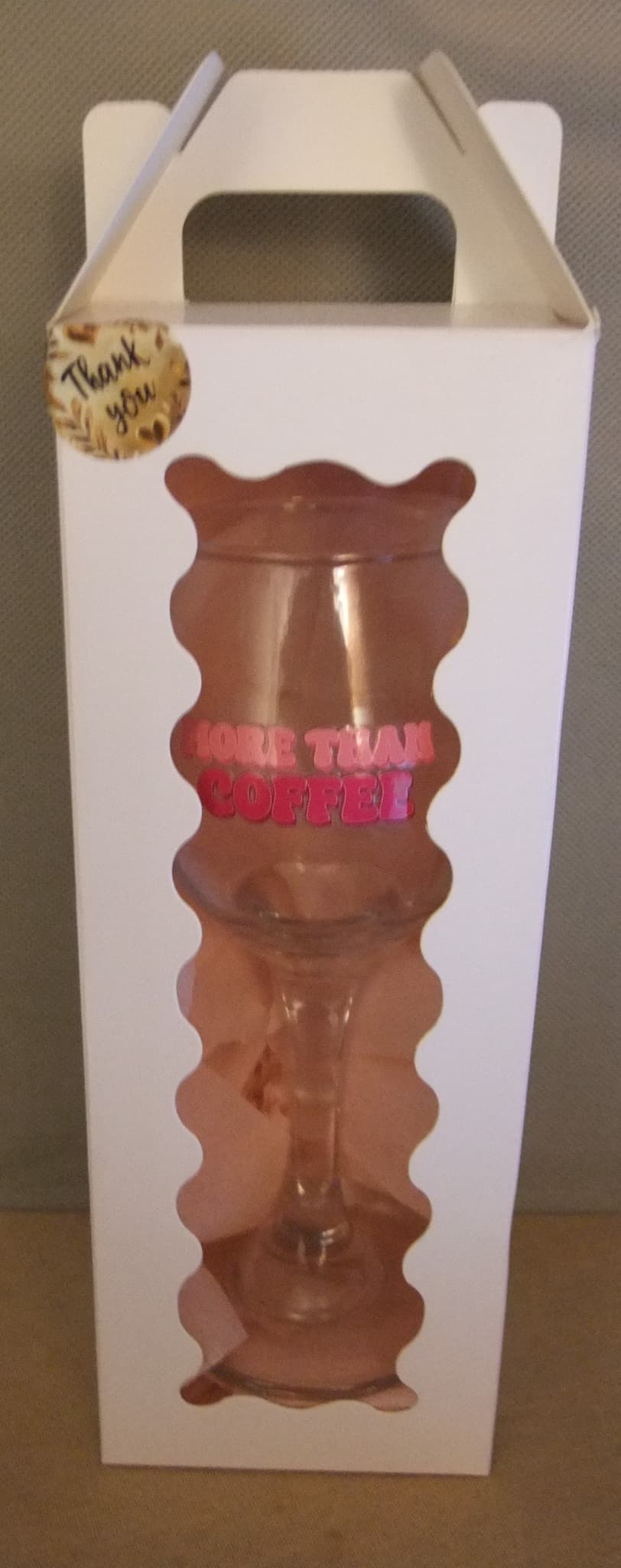 Reimagined Futures - Wine Glass Gift Set 'More Than Coffee' Pink Text β photo 1 of 5