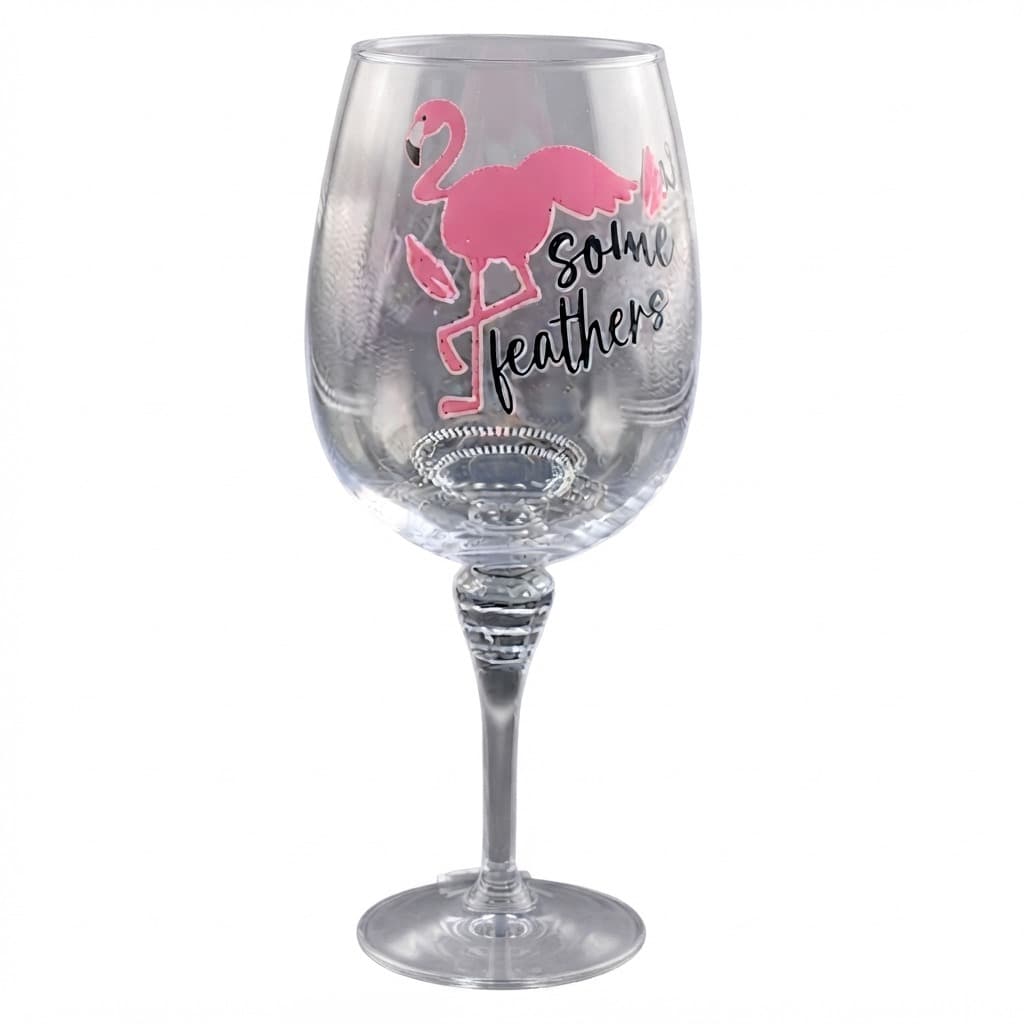 Recycled Futures - Wine Glass Flamingo Ruffle Some Feathers Gift Set — photo 1 of 4
