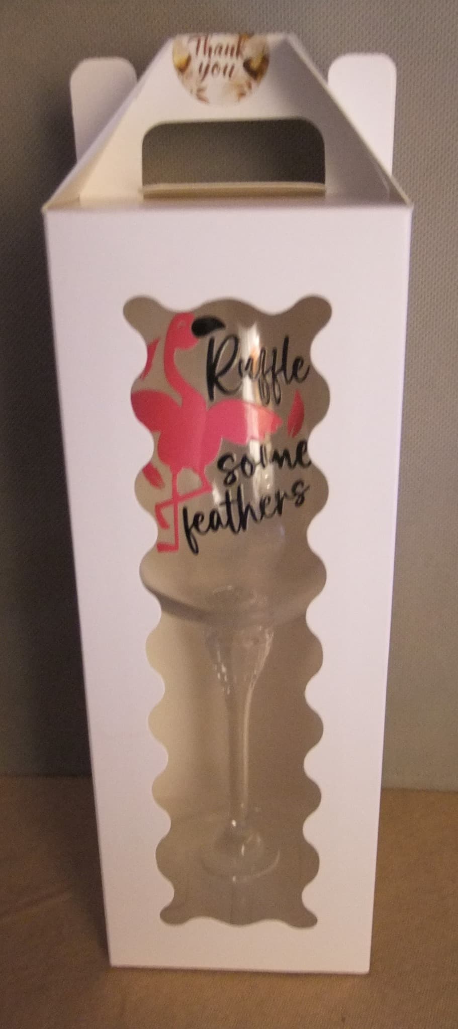 Recycled Futures - Wine Glass Flamingo Ruffle Some Feathers Gift Set — photo 3 of 4