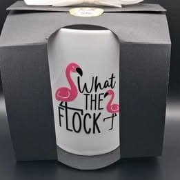 'What The Flock' Flamingo Design Porcelain Coffee Mug White — photo 1 of 2