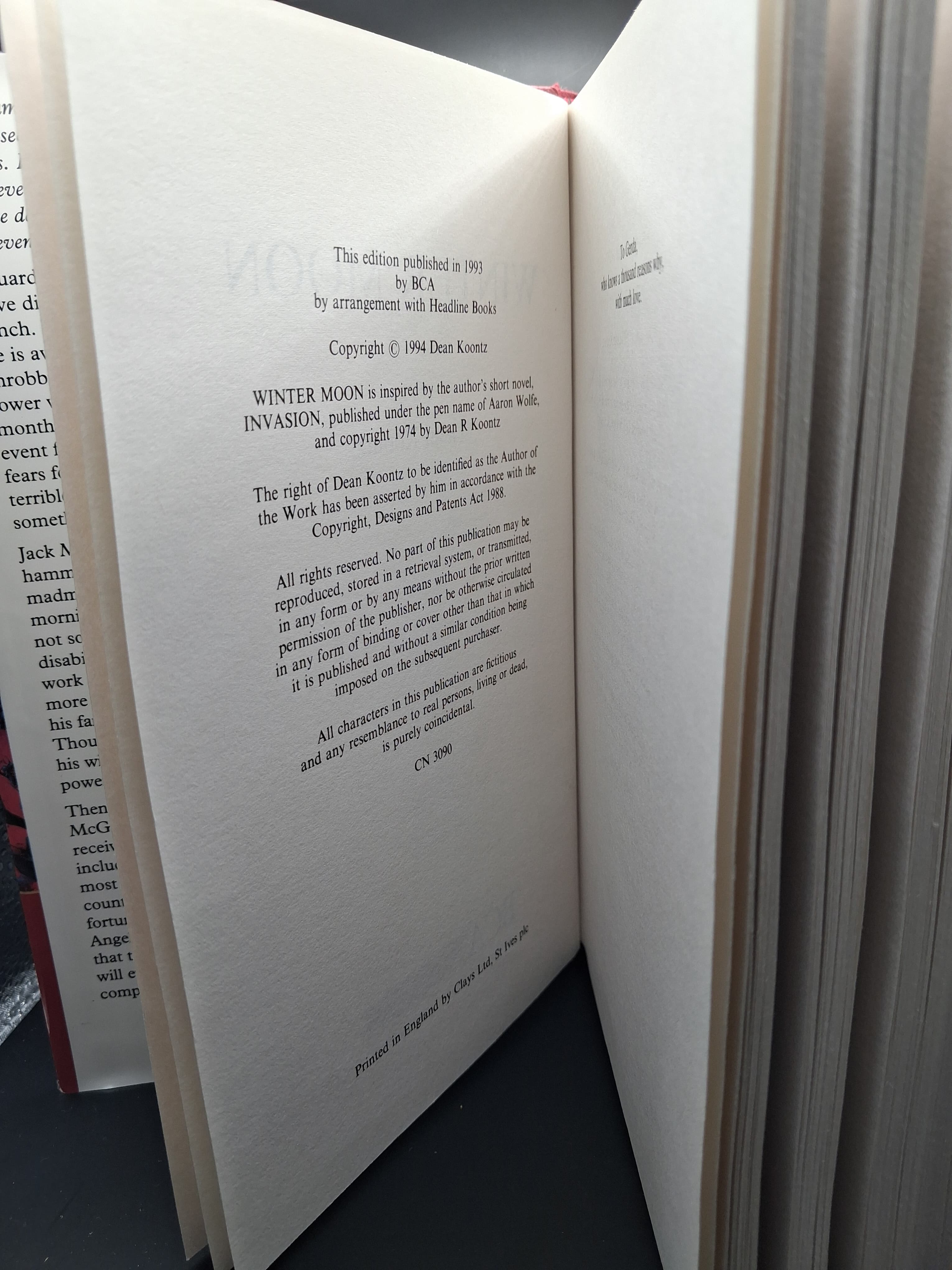 Winter Moon by (1993 Hardcover Edition) — photo 3 of 3