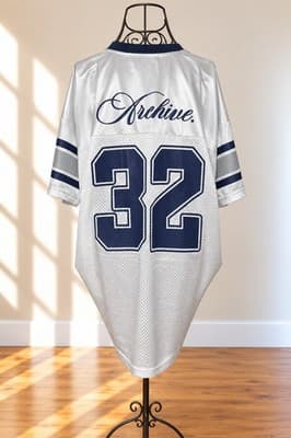 ABSENT Football Jersey Number 32 Graphic White Blue Unisex XS — photo 2 of 3