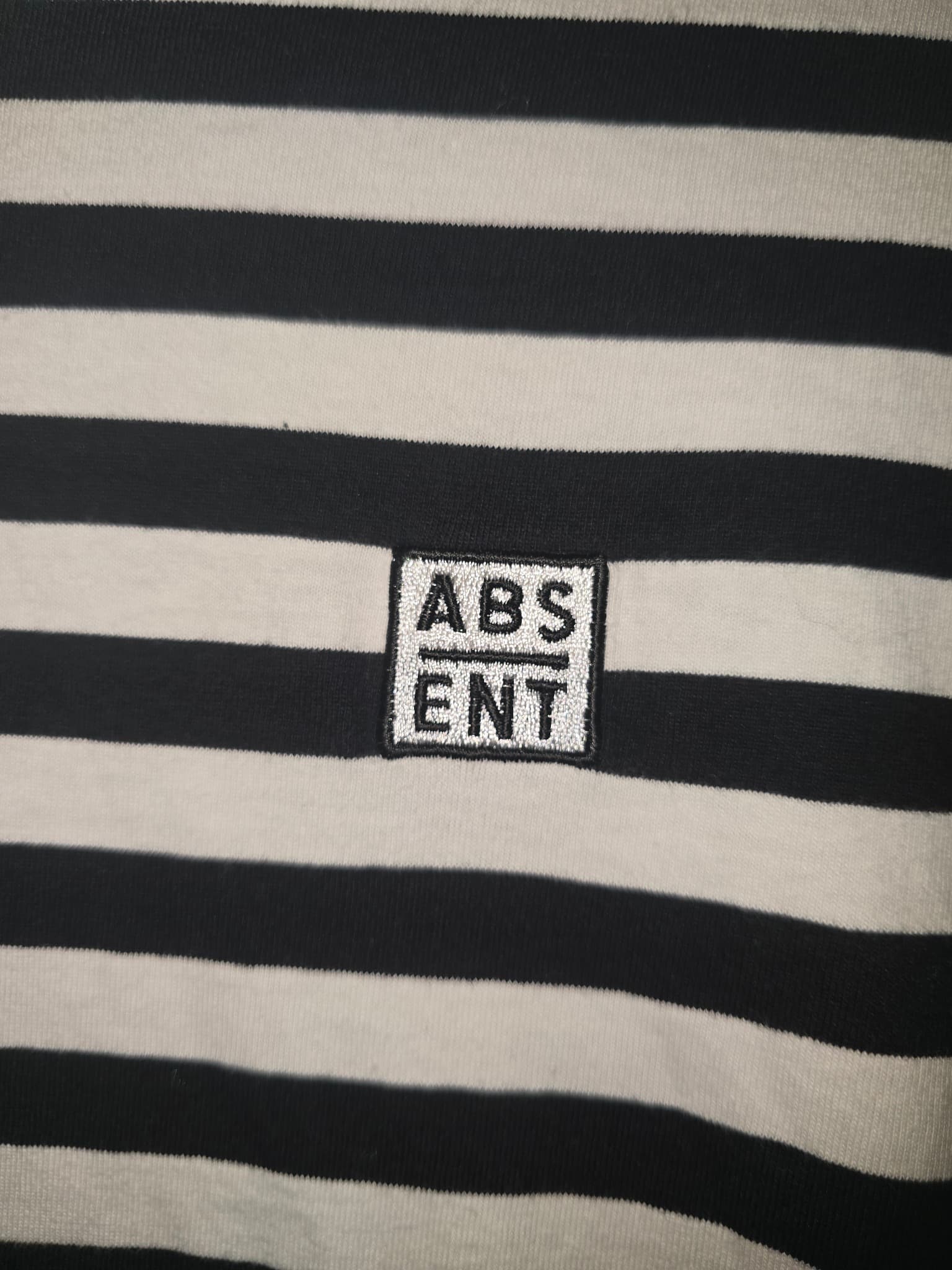 ABSENT Long Sleeve T-Shirt Striped Black and White Men's L — photo 2 of 6