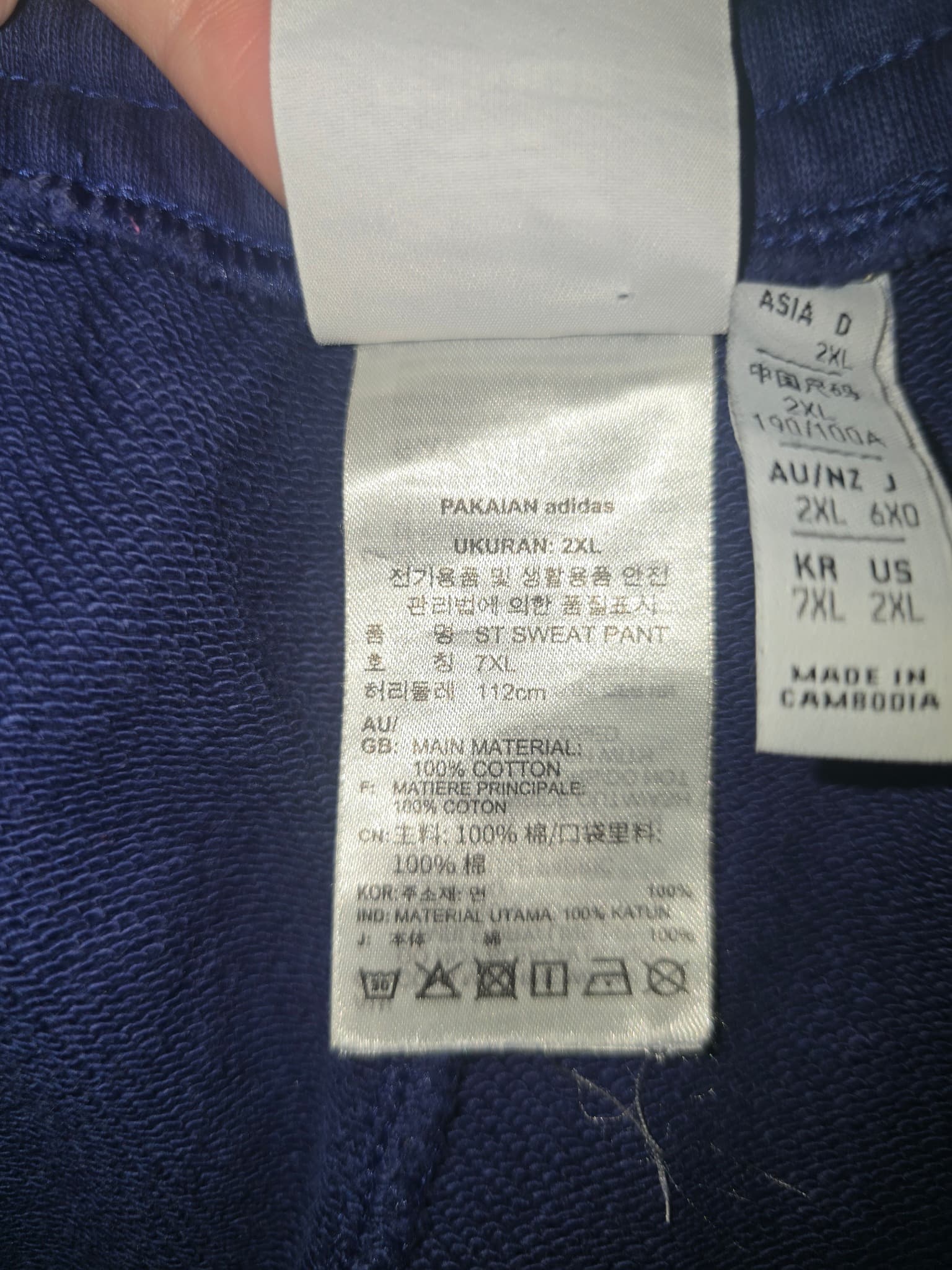 Adidas Originals Trefoil Circle Logo Sweatpants Navy Blue Men's 2XL — photo 7 of 7