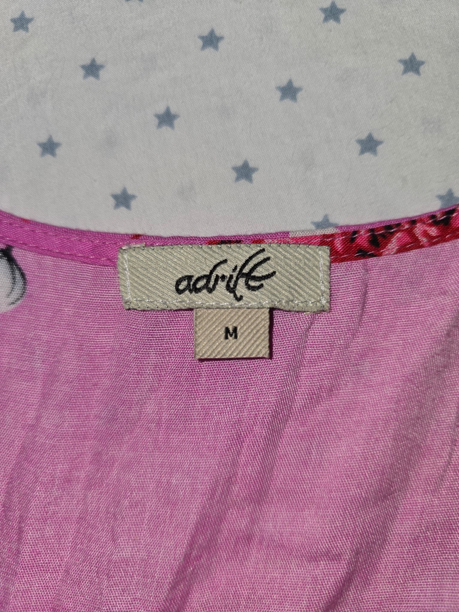 Adrift Maxi Dress Tiered Floral Tassel Hem Pink Women's M — photo 2 of 4