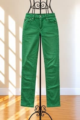 AG Adriano Goldschmied The Stevie Ankle Slim Straight Jeans Green Women's 28 — photo 1 of 5