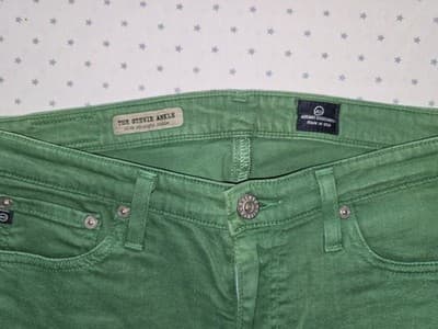 AG Adriano Goldschmied The Stevie Ankle Slim Straight Jeans Green Women's 28 — photo 3 of 5