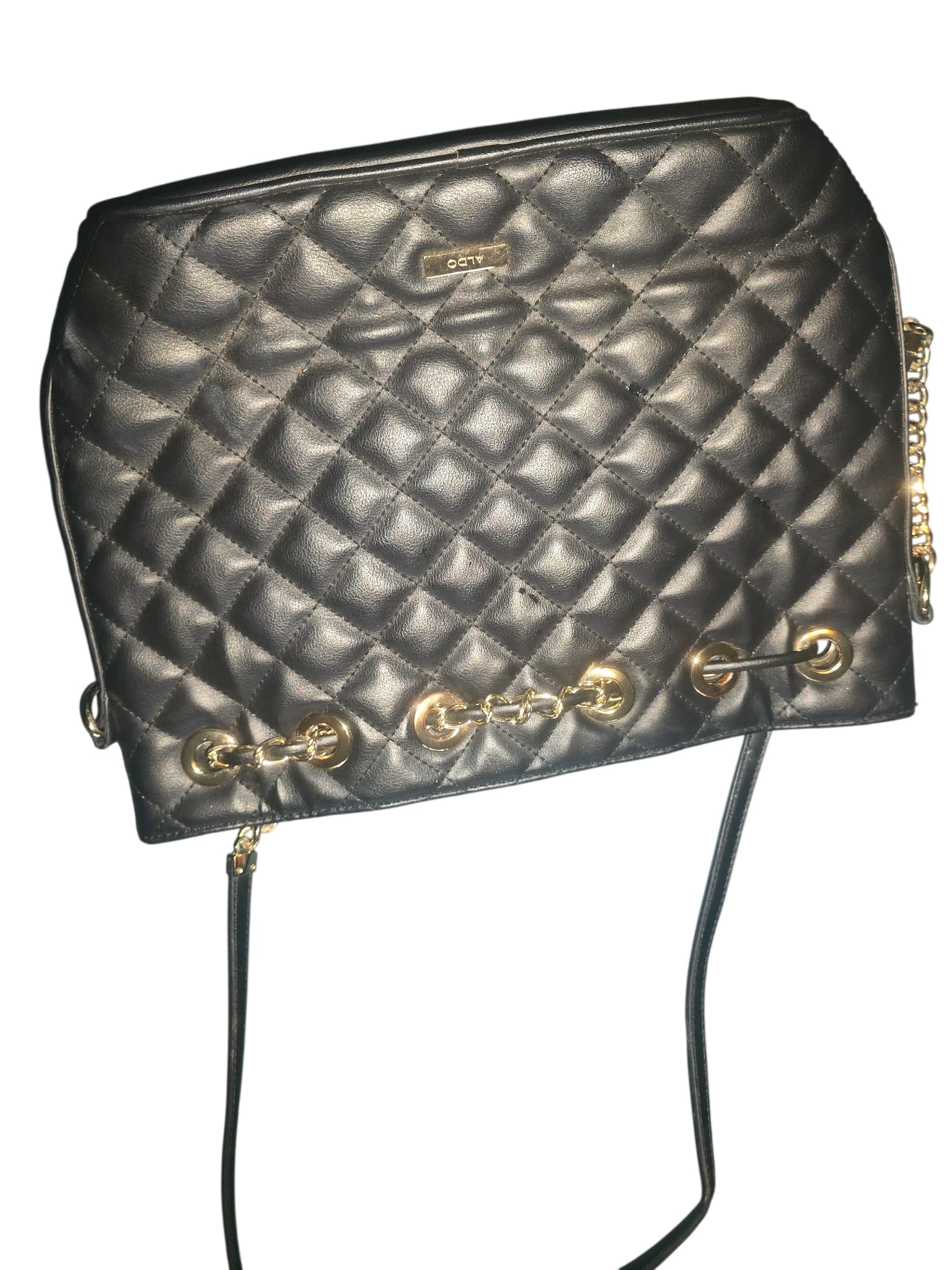 ALDO Quilted Crossbody Bag Gold Chain Detail Black Women's One Size — photo 1 of 3