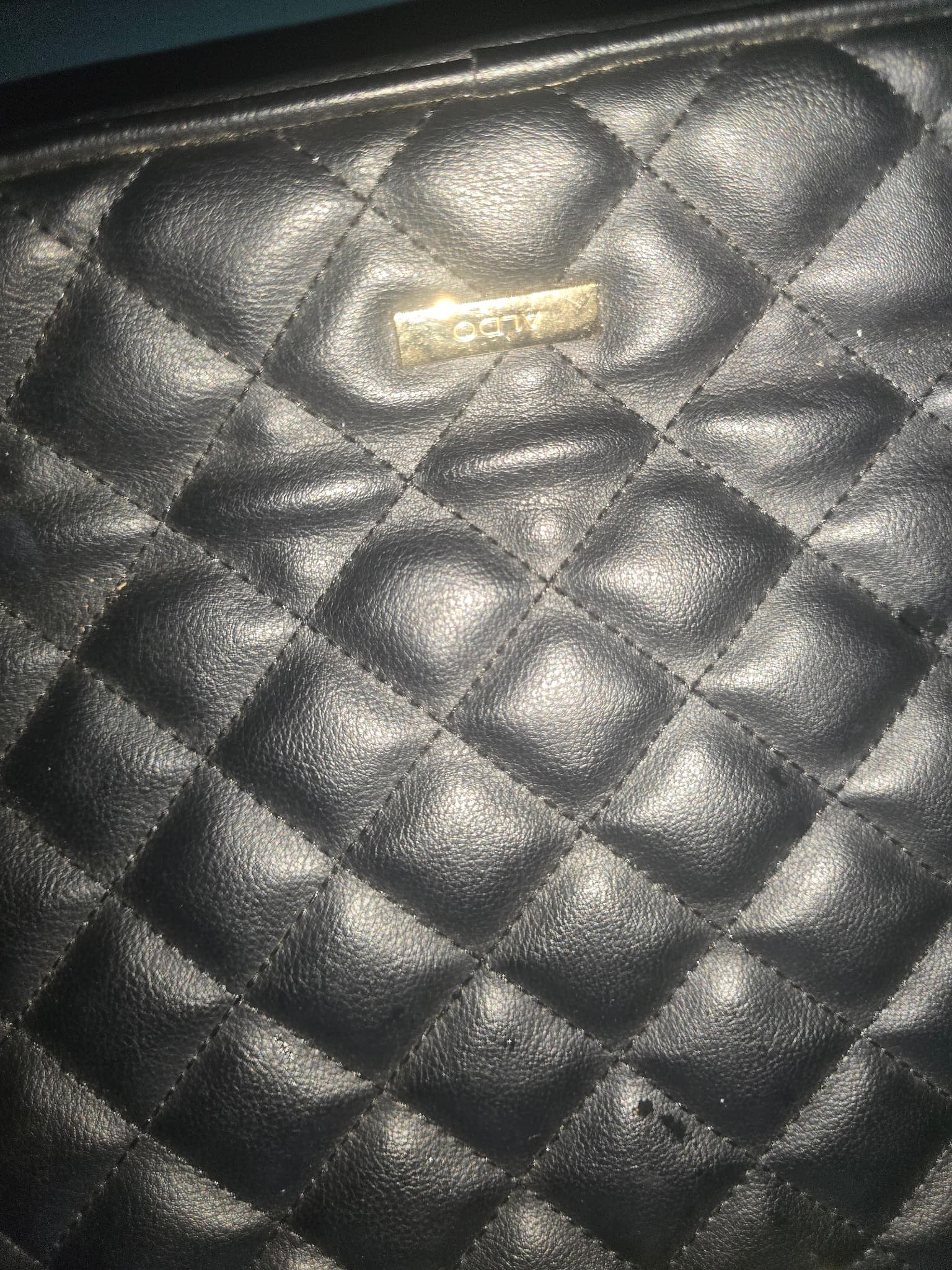 ALDO Quilted Crossbody Bag Gold Chain Detail Black Women's One Size — photo 2 of 3