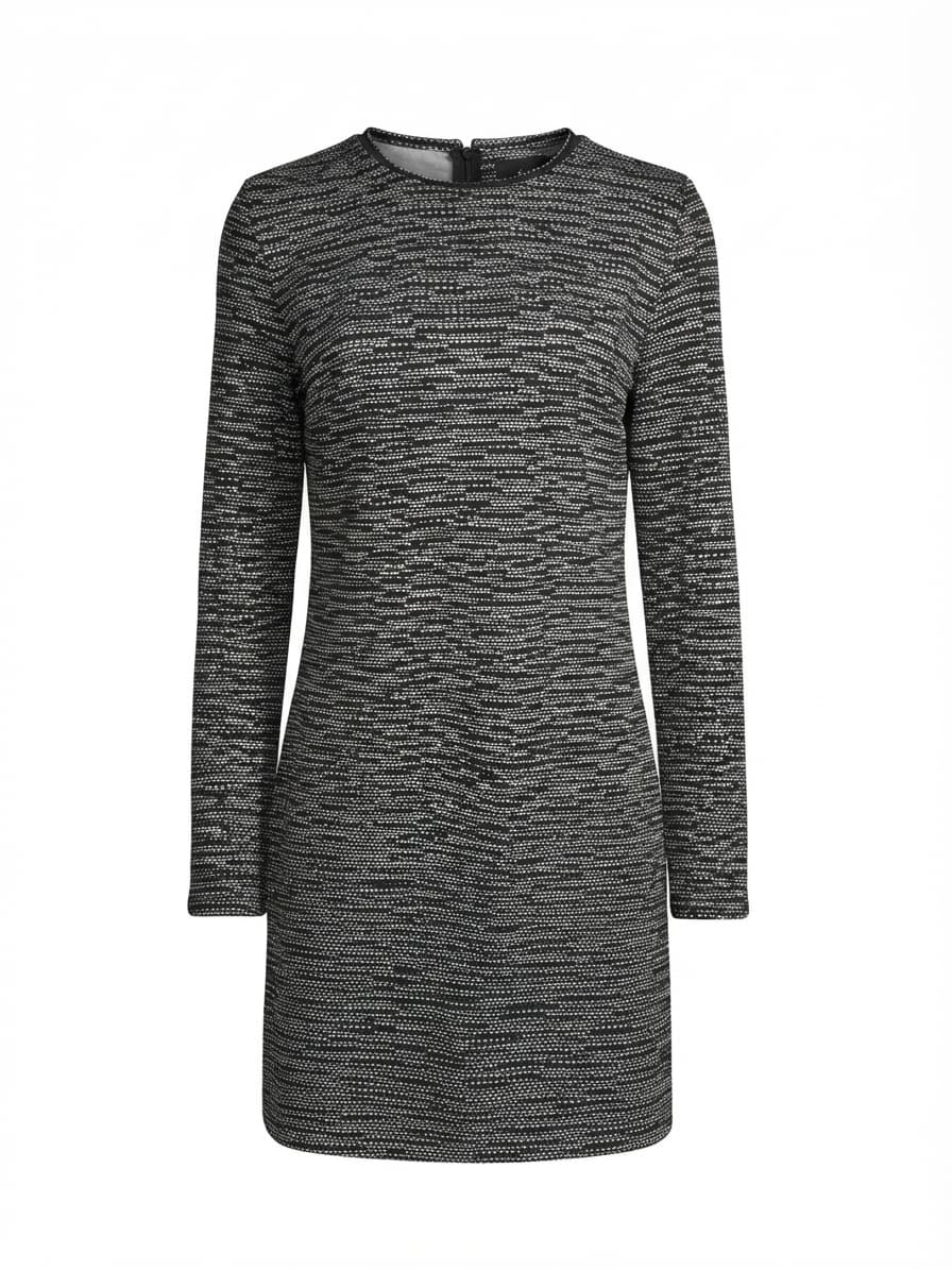 ANDIAMO Long Sleeve Mini Dress Textured Knit Black and White Women's 10 — photo 1 of 3