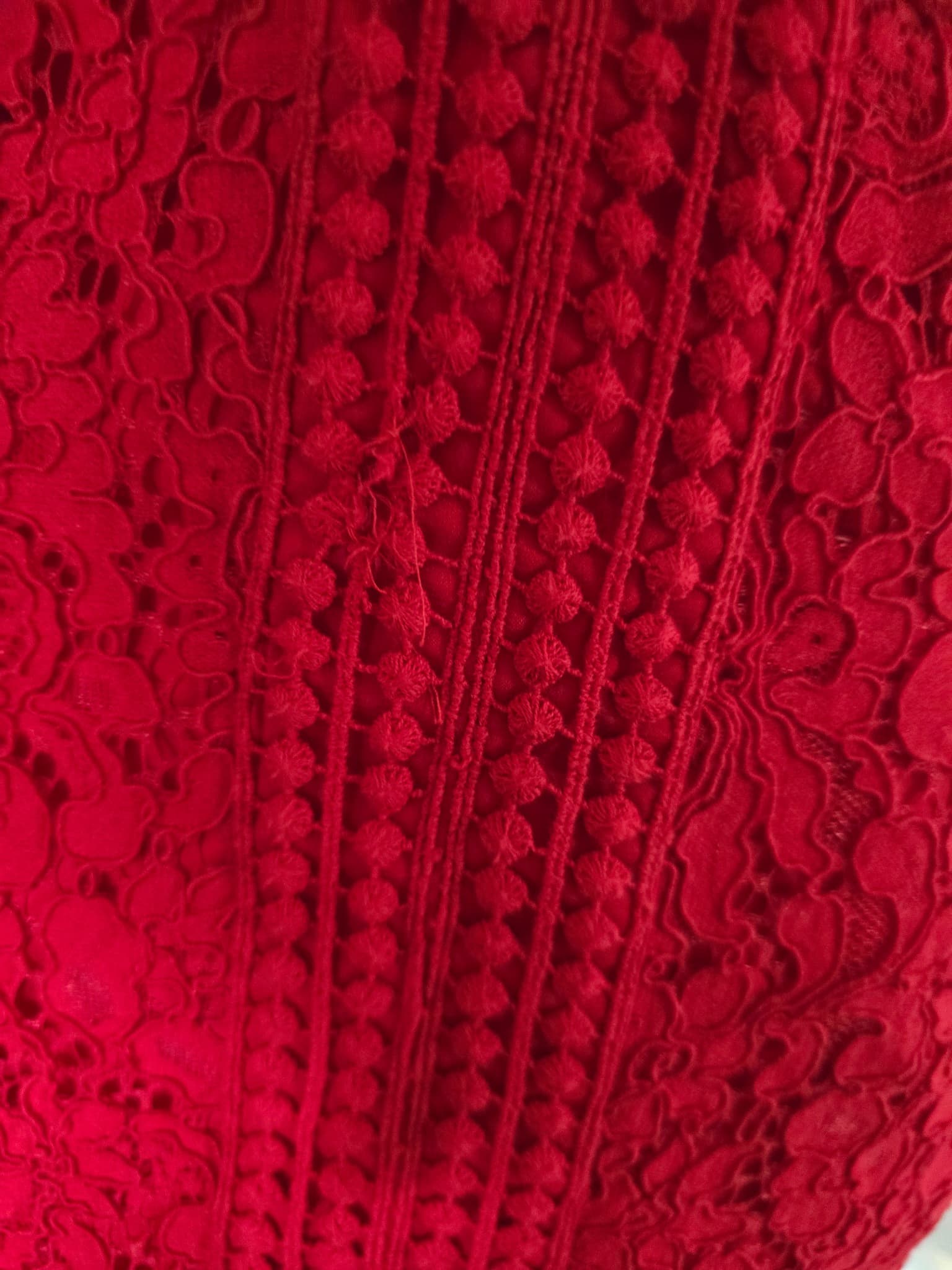 Bardot Lace Midi Dress V-Neck Sleeveless Red Women's 8 — photo 3 of 7