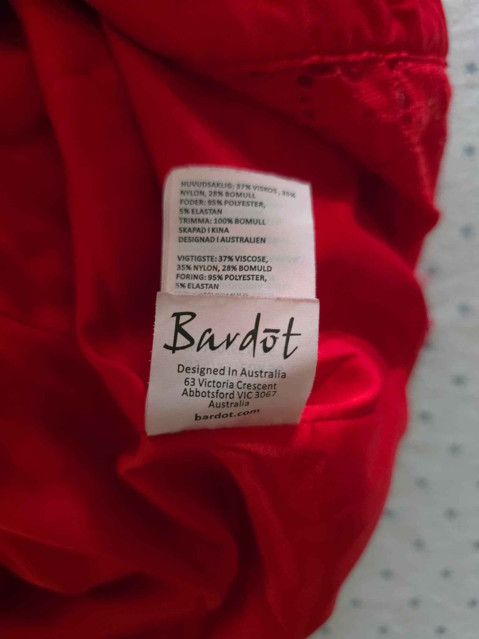 Bardot Lace Midi Dress V-Neck Sleeveless Red Women's 8 — photo 7 of 7