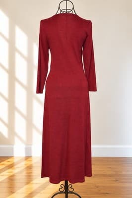 Basque Knit Midi Dress Twist Front Red Women's 8 — photo 2 of 4