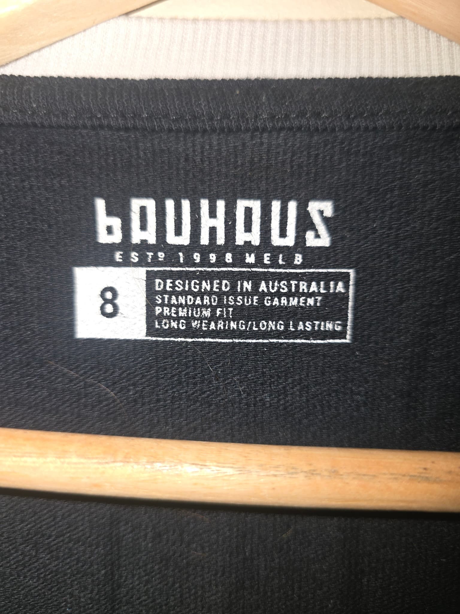 BAUHAUS Ringer T-Shirt Waffle Knit Logo Black Unisex 8 — photo 3 of 5
