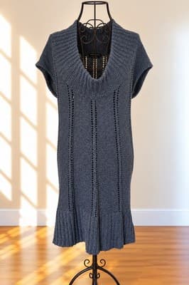BCBGMAXAZRIA Knit Sweater Dress Textured Detail Grey Women's S — photo 1 of 5