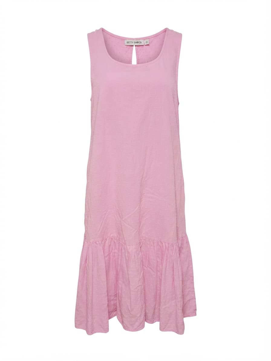 Betty Basics Midi Dress Sleeveless Swiss Dot Tiered Pink Women's 8 — photo 1 of 5