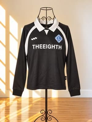 Black & White Long Sleeve Sports Jersey THEEIGHTH Branding Black White Unisex XS — photo 1 of 4