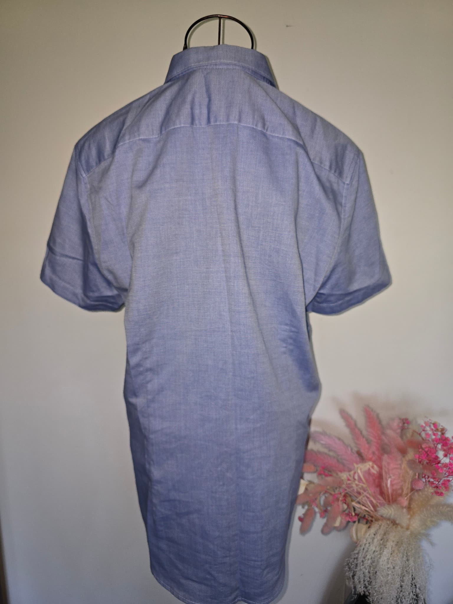 BLAQ Short Sleeve Oxford Shirt Slim Fit Blue Men's L — photo 7 of 7