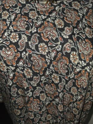 Boden Paisley Floral Maxi Dress Draped Front Black Rust Women's 20 — photo 4 of 5