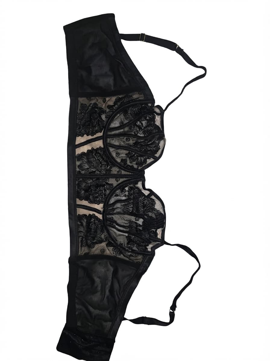 Bras N Things Longline Bustier Bra Lace Black Women's 12 — photo 1 of 6