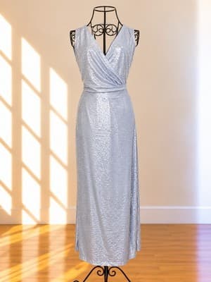 Brave+True Maxi Dress And Jacket Set Metallic Silver Women's S — photo 1 of 5