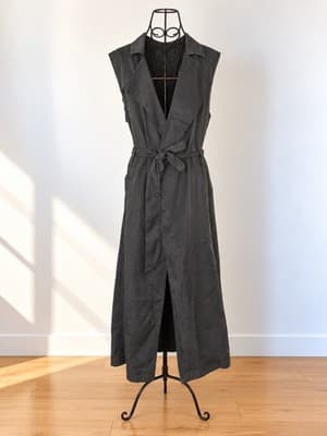 Brave + True Sleeveless Wrap Maxi Dress Utility Style Charcoal Women's S — photo 1 of 4