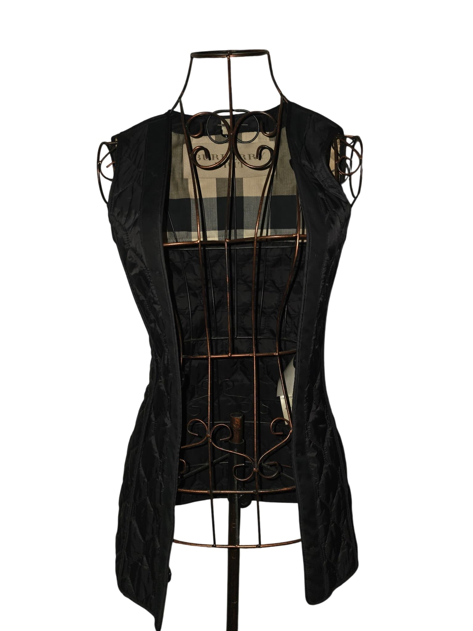 Burberry Brit Quilted Vest Nova Check Lining Black Women's XS — photo 2 of 21