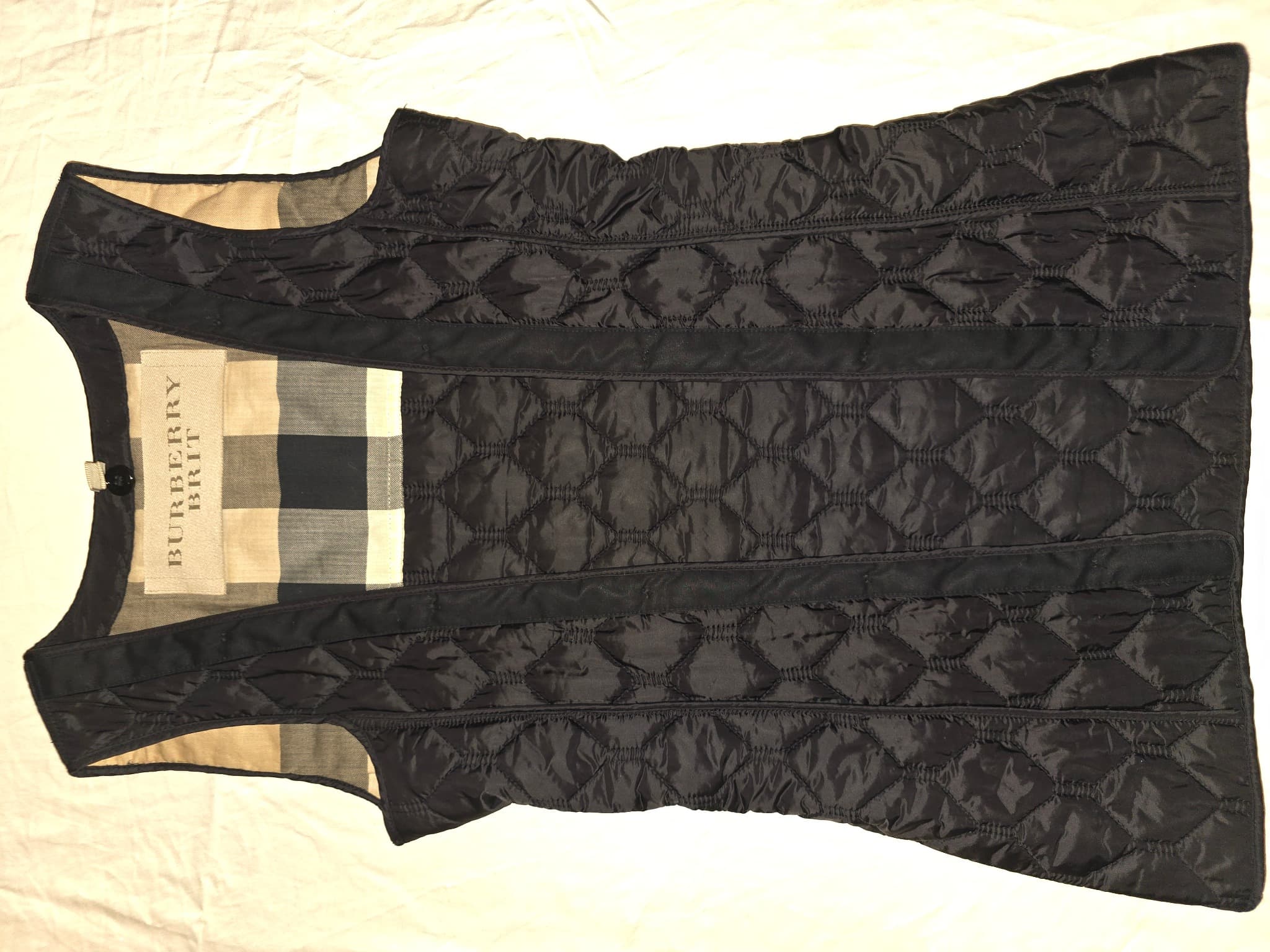 Burberry Brit Quilted Vest Nova Check Lining Black Women's XS — photo 19 of 21