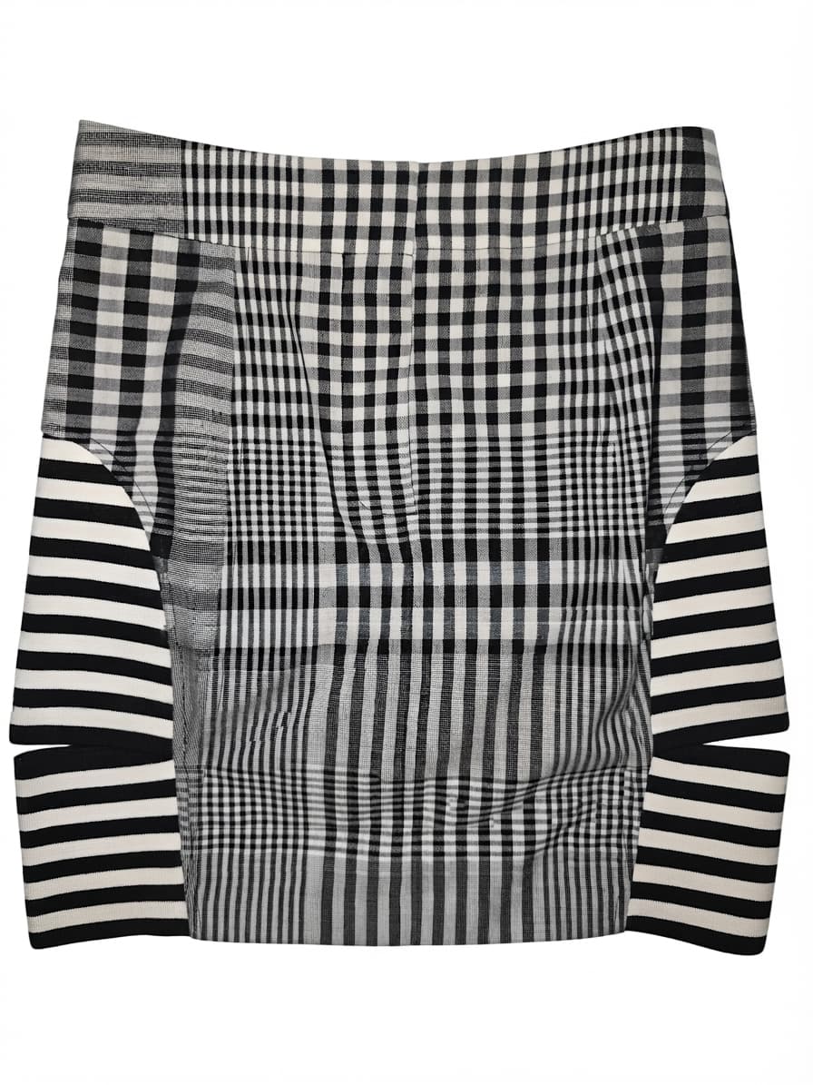 Burberry NWT Black White Gingham Check Plaid Mini Skirt Size IT 34 US 02 NWT — photo 1 of 15