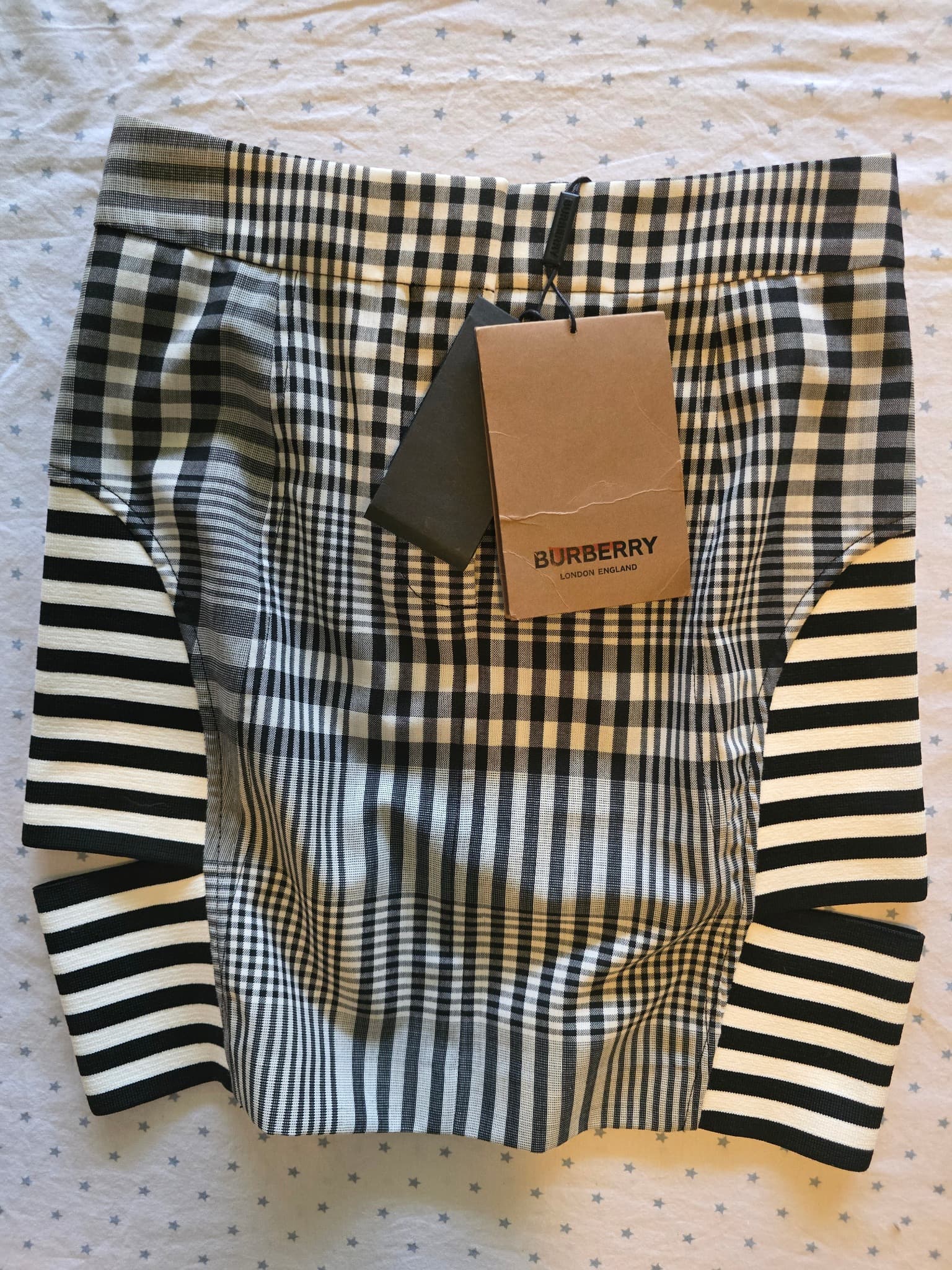 Burberry NWT Black White Gingham Check Plaid Mini Skirt Size IT 34 US 02 NWT — photo 14 of 15