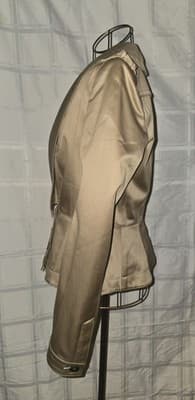 Burberry Peplum Military Jacket Satin Finish Beige Women's S — photo 2 of 19