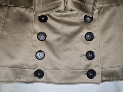 Burberry Peplum Military Jacket Satin Finish Beige Women's S — photo 7 of 19