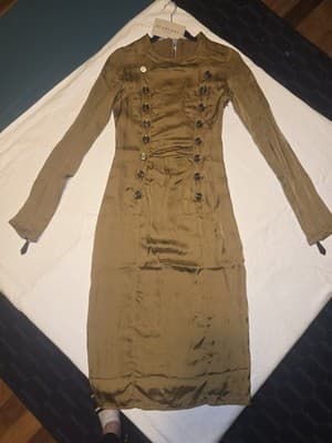 Burberry Prorsum Military Midi Dress Double-Breasted Sepia Women's S — photo 1 of 11