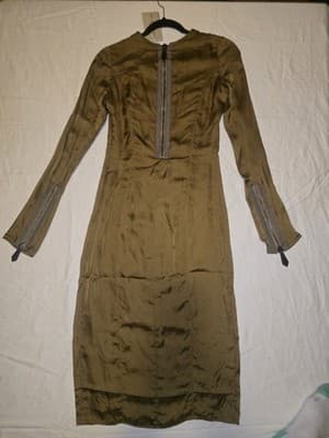 Burberry Prorsum Military Midi Dress Double-Breasted Sepia Women's S — photo 9 of 11