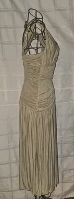 Burberry Prorsum Ruched Pleated Midi Dress Archival Sage Champagne Women's IT40 — photo 3 of 11