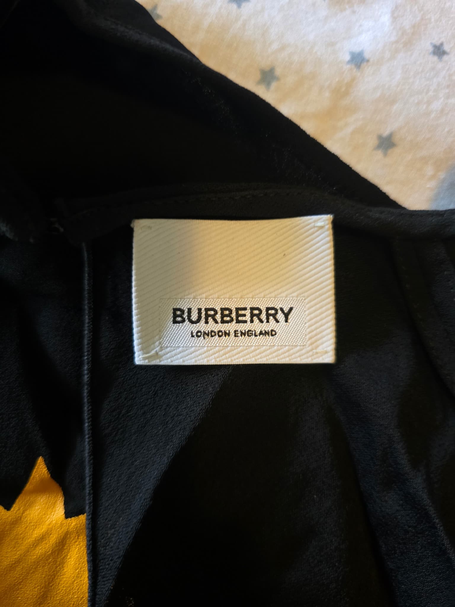 Burberry Rare Runway Black Silk Blend Celestial Gold Star Applique Midi Dress Brand New With Tags — photo 5 of 9