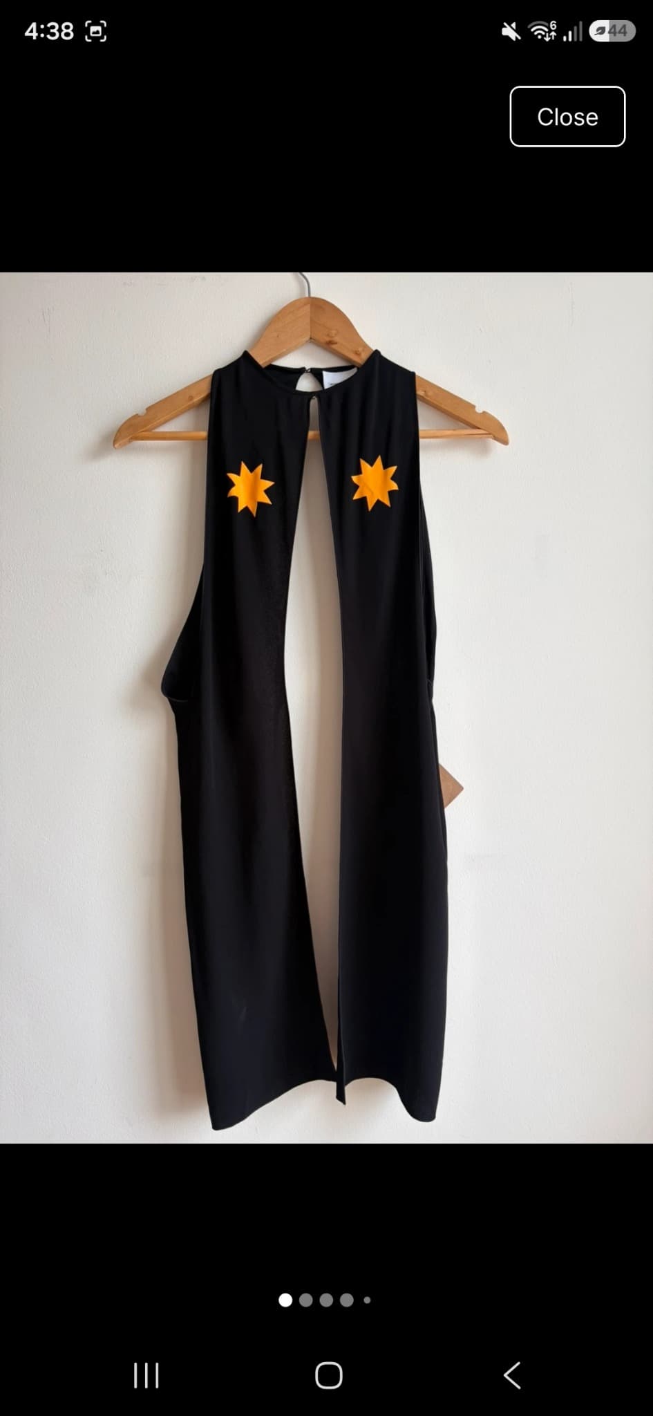 Burberry Rare Runway Black Silk Blend Celestial Gold Star Applique Midi Dress Brand New With Tags — photo 9 of 9