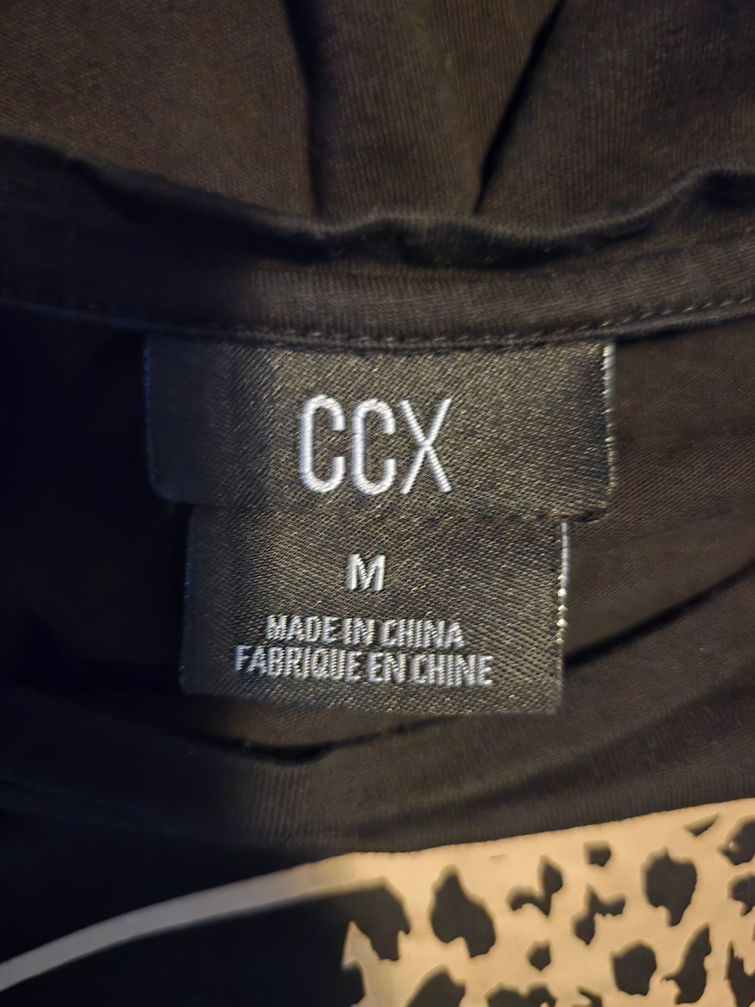 CCX T-Shirt Leopard Print Lightning Bolt Graphic Black Women's M — photo 4 of 5