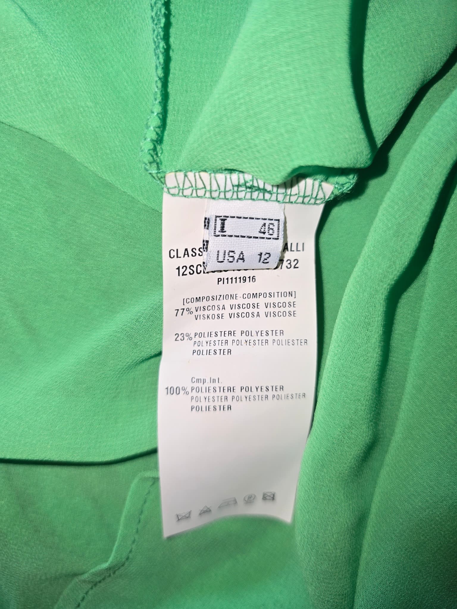 Class Roberto Cavalli Midi Dress Cowl Neck Pleated Green Women's — photo 10 of 12
