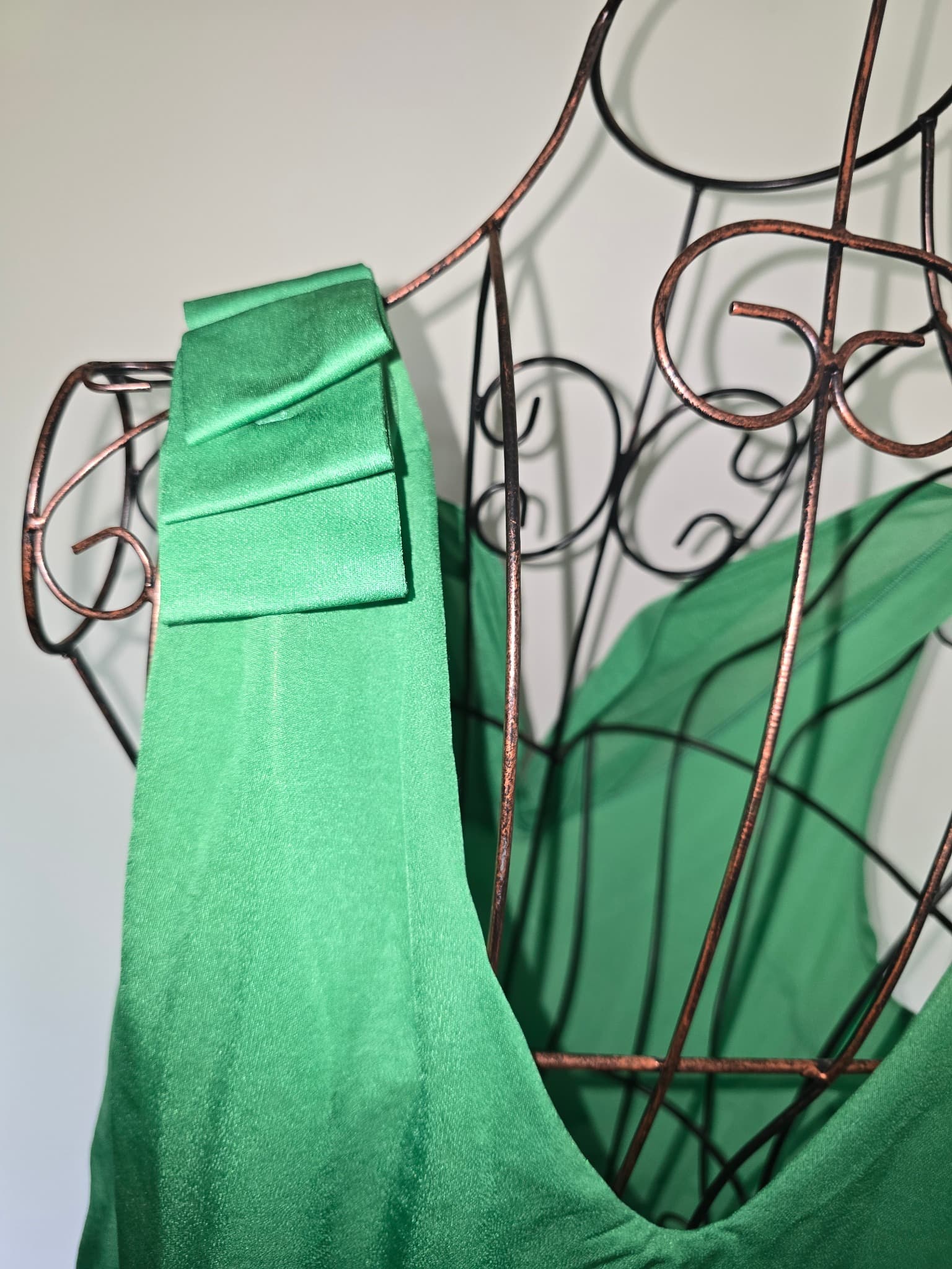 Class Roberto Cavalli Midi Dress Cowl Neck Pleated Green Women's — photo 5 of 12