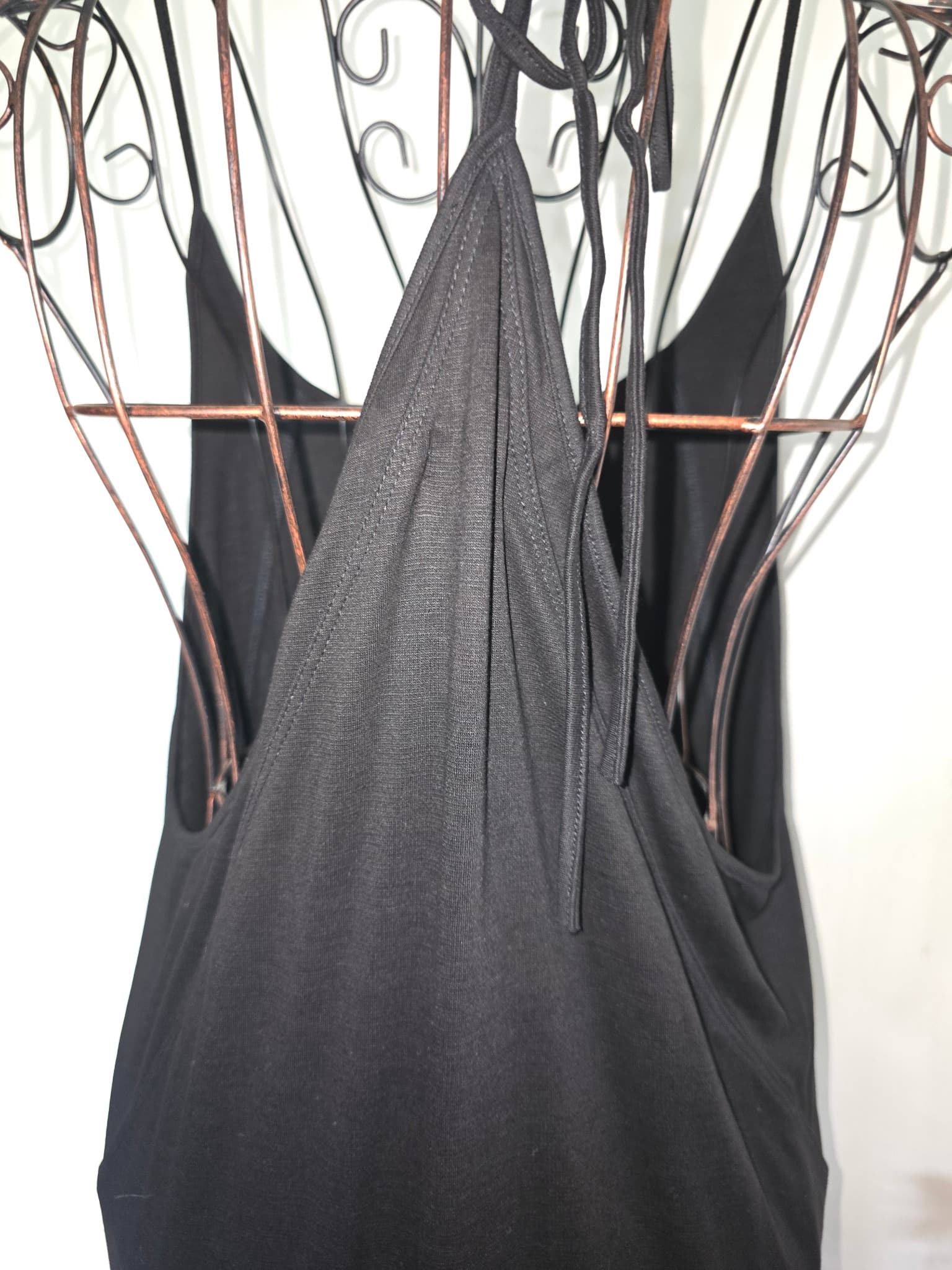 Claude Maus Sleeveless Midi Dress Tie-Back Black Women's L — photo 2 of 6