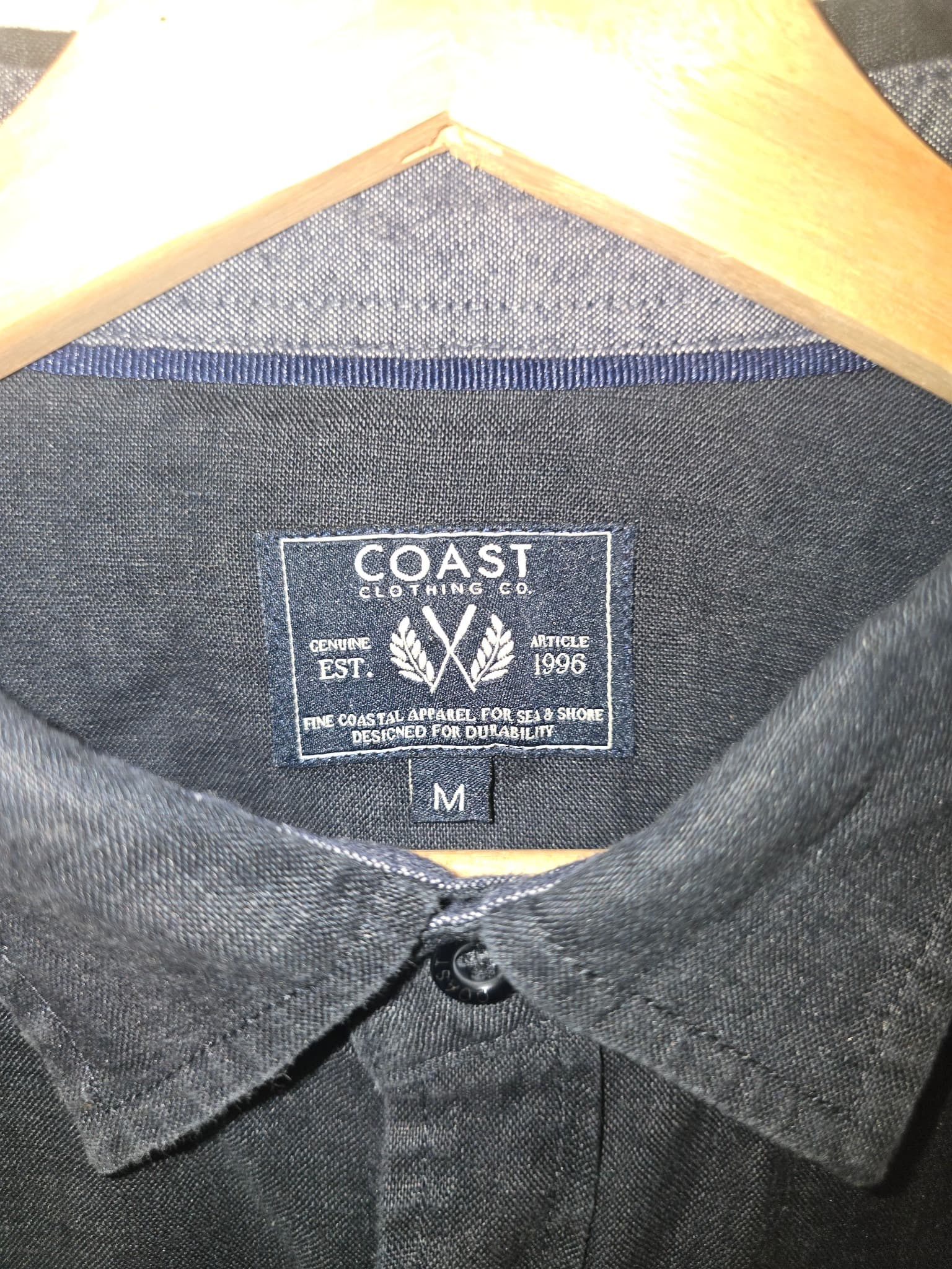 Coast Clothing Co. Long Sleeve Button-Down Shirt Navy Men's M — photo 4 of 5