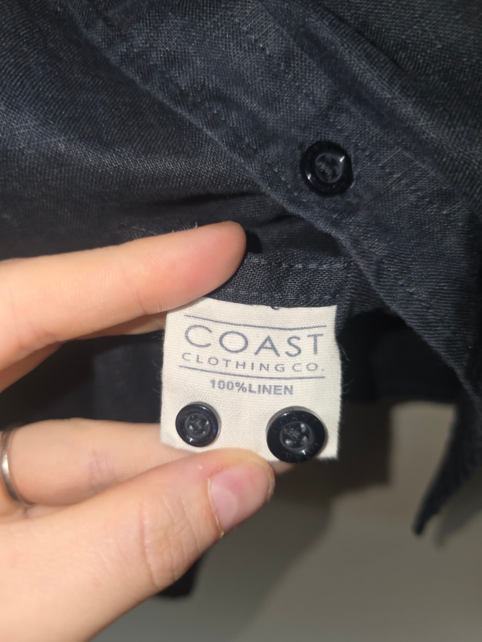 Coast Clothing Co. Long Sleeve Button-Down Shirt Navy Men's M — photo 5 of 5
