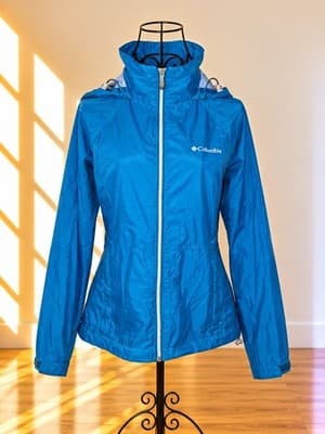 Columbia Windbreaker Hooded Full Zip Jacket Blue Women's XS — photo 3 of 6