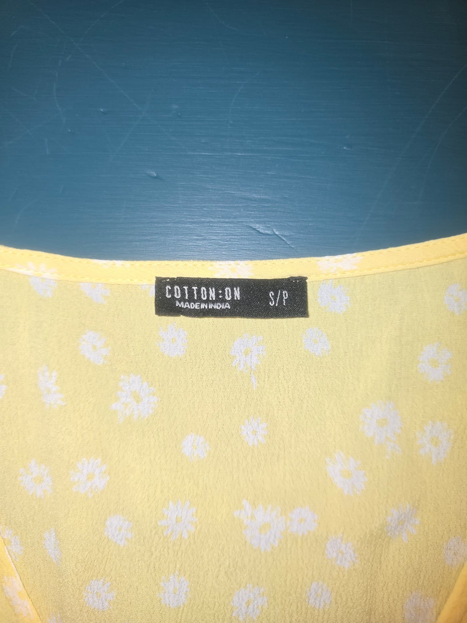 Cotton:On Mini Dress Floral V-Neck Button-Front Yellow Women's S — photo 3 of 3